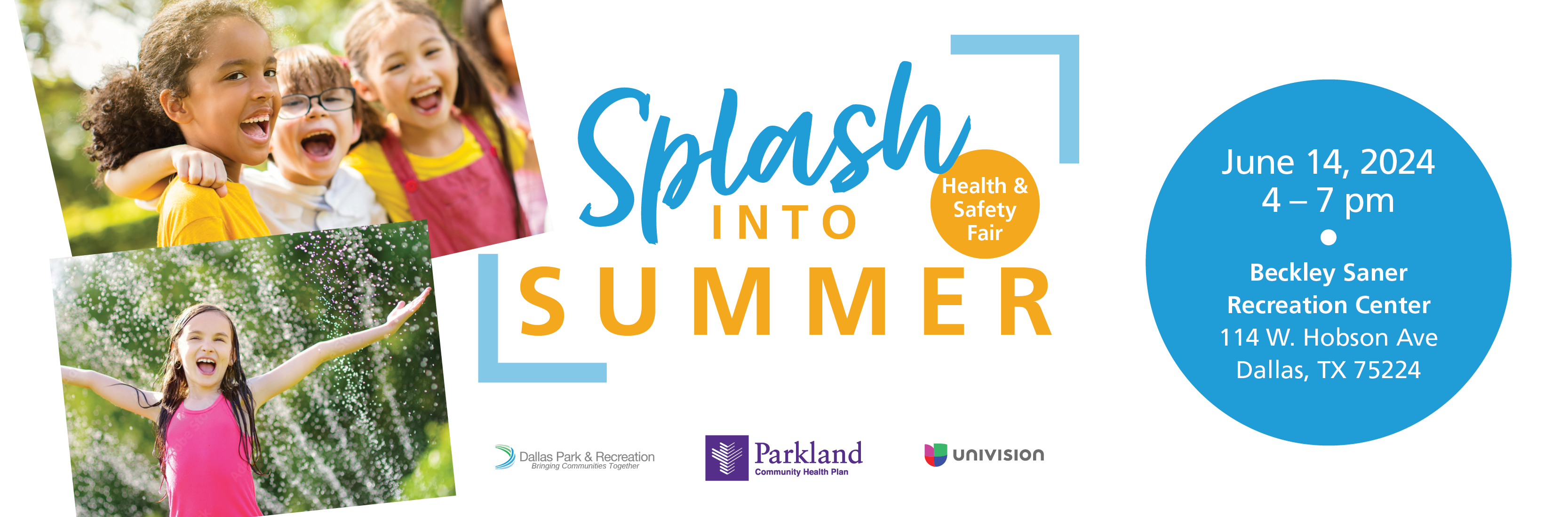 Summer Splash Health and Safety Event Banner 