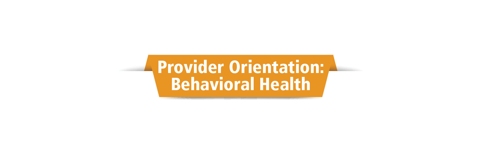 Behavioral Health Provider Orientation banner 