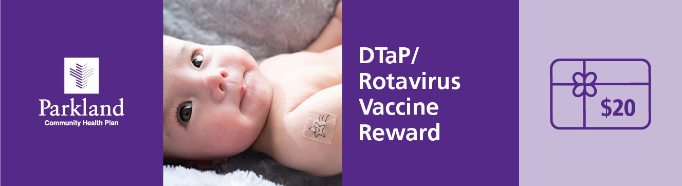DTap and Rotavirus vaccine banner - purple